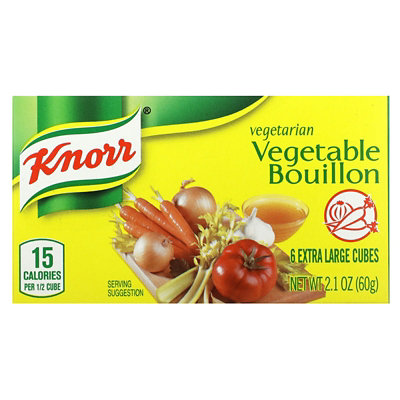 Knorr Vegetarian Vegetable Bouillon, 6 Extra Large Cubes, 2.1 oz (60 g) - Image 1
