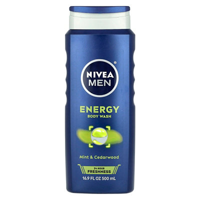 Nivea Men, Energy Body Wash, Mint  Cedarwood, 16.9 fl oz (500 ml) - Image 1