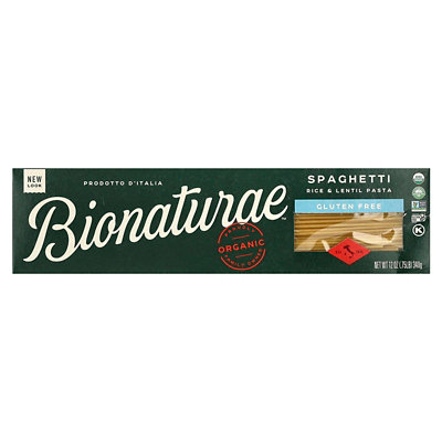 Bionaturae Organic Gluten Free Rice  Lentil Pasta, Spaghetti, 12 oz (340 g) - Image 1