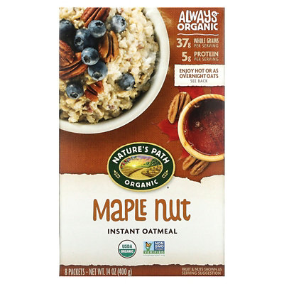 Natures Path Organic Instant Oatmeal, Maple Nut, 8 Packets, 14 oz (400 g) - Image 1