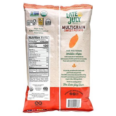 Late July Multigrain Tortilla Chips, Sweet Potato, 7.5 oz (212 g) - Image 2