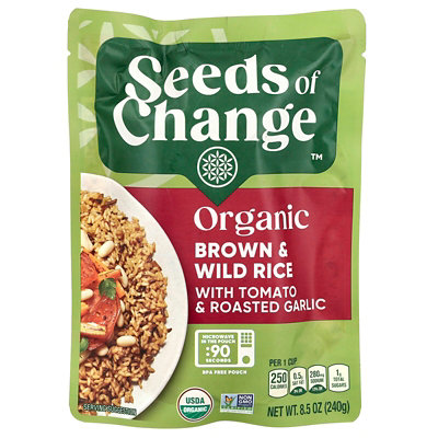 Seeds of Change Organic Brown  Wild Rice with Tomato  Roasted Garlic, 8.5 oz (240 g) - Image 1