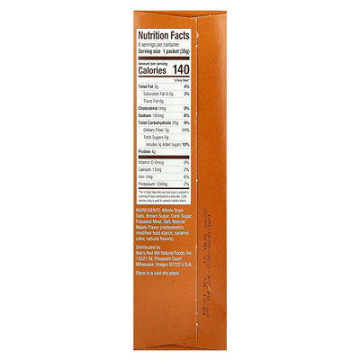 Bobs Red Mill Instant Oatmeal Packets, Brown Sugar  Maple, 8 Packets, 1.23 oz (35 g) Each - Image 2