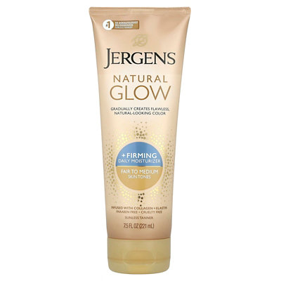 Jergens Natural Glow, Firming Daily Moisturizer, Sunless Tanner, Fair to Medium,  7.5 fl oz (221 ml) - Image 1