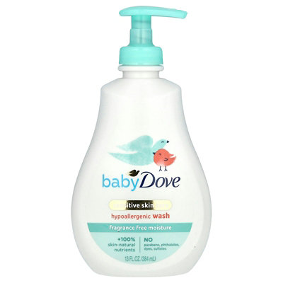 Dove Baby, Sensitive Skin Care, Hypoallergenic Wash, Fragrance Free, 13 fl oz (384 ml) - Image 1