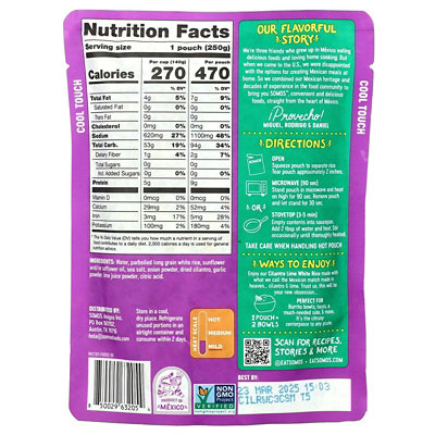Somos Cilantro Lime White Rice, Mild, 8.8 oz (250 g) - Image 2
