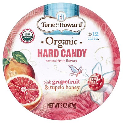 Torie  Howard Organic Hard Candy, Pink Grapefruit  Tupelo Honey, 2 oz (57 g) - Image 1