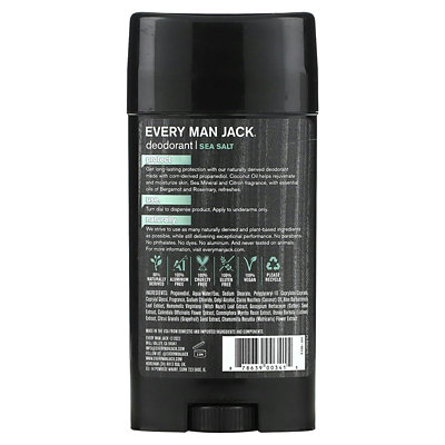 Every Man Jack Deodorant, Aluminum Free, Sea Salt, 2.7 oz (76.5 g) - Image 2