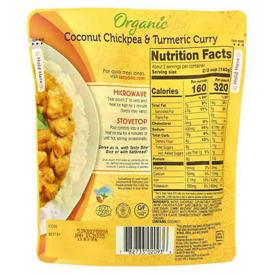 Tasty Bite Organic Coconut Chickpea  Turmeric Curry, 10 oz (285 g) - Image 2