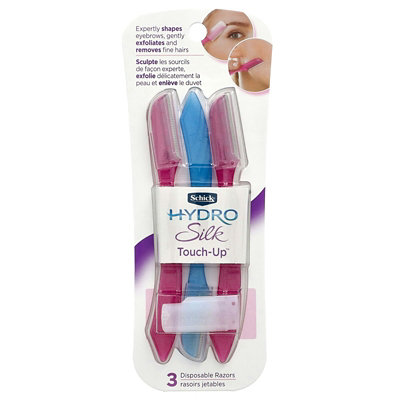 Schick Hydro Silk Touch Up, Assorted Colors, 3 Disposable Razors - Image 1