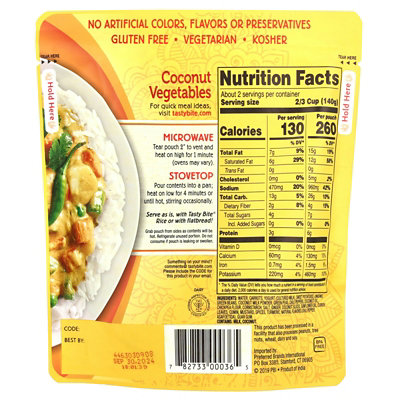Tasty Bite Indian Coconut Vegetables, Hot  Spicy, 10 oz (285 g) - Image 2