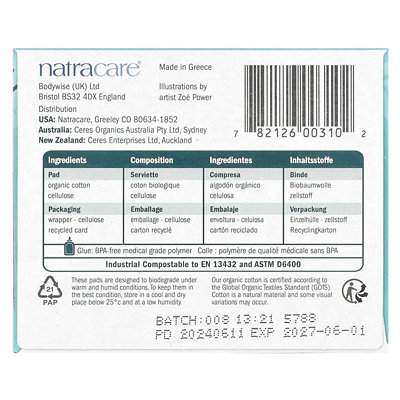 Natracare Ultra Pads, Organic Cotton Cover, Long, 10 Pads - Image 2