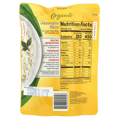 Tasty Bite Organic Jasmine Rice, 8.8 oz (250 g) - Image 2