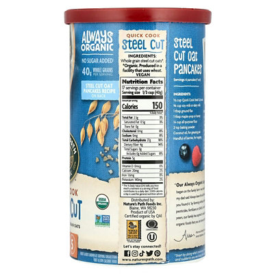 Natures Path Organic Whole Grain Oats, Quick Cook Steel Cut, 24 oz (680 g) - Image 2