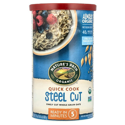 Natures Path Organic Whole Grain Oats, Quick Cook Steel Cut, 24 oz (680 g) - Image 1