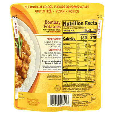 Tasty Bite Indian Bombay Potatoes, Medium, 10 oz (285 g) - Image 2