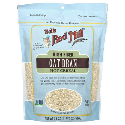 Bobs Red Mill High Fiber Oat Bran Hot Cereal, 18 oz (510 g) - Image 1