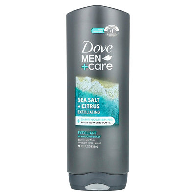 Dove Men  Care, Body  Face Wash, Sea Salt  Citrus, 18 Fl oz (532 ml) - Image 1