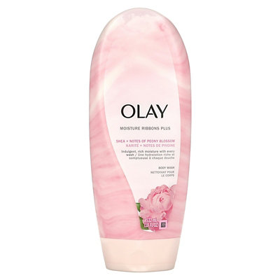 Olay Moisture Ribbons Plus Body Wash, Shea  Notes of Peony Blossom, 18 fl oz (532 ml) - Image 1