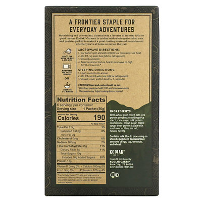 Kodiak Cakes ProteinPacked Oatmeal, Maple  Brown Sugar, 6 Packets, 1.76 oz (50 g) Each - Image 2