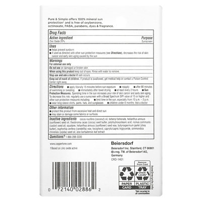 Coppertone Baby, Pure  Simple Sunscreen Stick, SPF 50, 0.49 oz (13.9 g) - Image 3