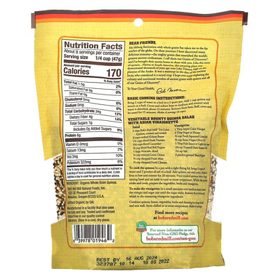 Bobs Red Mill Organic TriColor Quinoa, Whole Grain, 13 oz (369 g) - Image 2