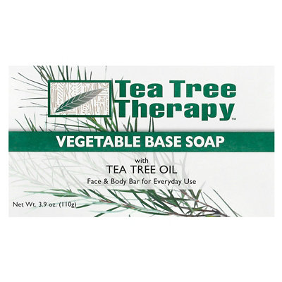 Tea Tree Therapy Vegetable Base Bar Soap with Tea Tree Oil, 1 Bar, 3.9 oz (110 g) - Image 1