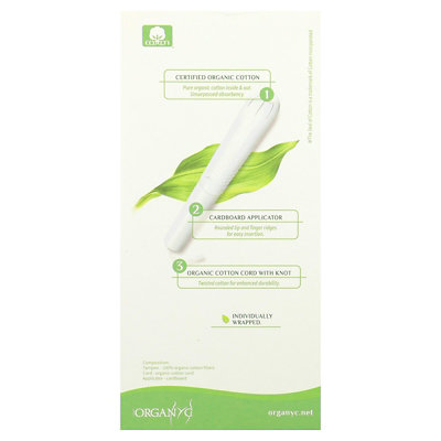 Organyc Organic Tampons, Super, 14 Tampons - Image 2