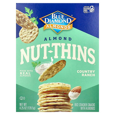 Blue Diamond Almond NutThins, Rice Cracker Snacks with Almonds, Country Ranch, 4.25 oz (120.5 g) - Image 1