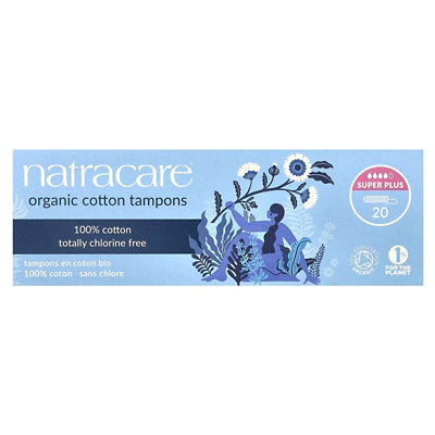 Natracare Organic Cotton Tampons, Super Plus, 20 Tampons - Image 1