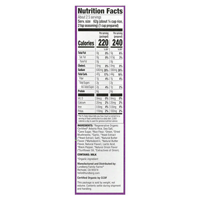 Lundberg Arborio Rice  Seasoning Mix, Mushroom Risotto, 5.9 oz (167 g) - Image 2