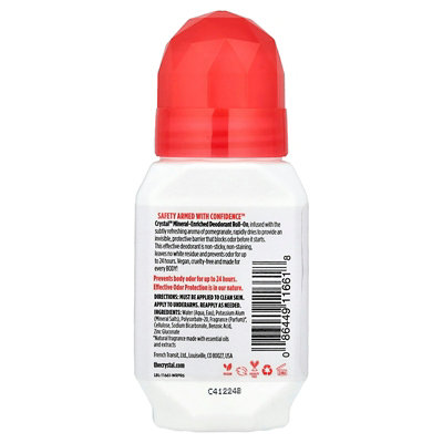 CRYSTAL MineralEnriched Deodorant RollOn, Pomegranate, 2.25 fl oz (66 ml) - Image 2