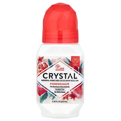 CRYSTAL MineralEnriched Deodorant RollOn, Pomegranate, 2.25 fl oz (66 ml) - Image 1