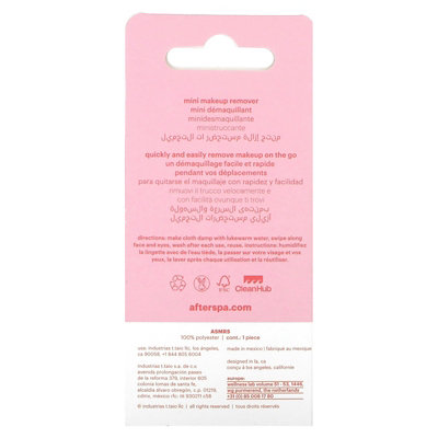 AfterSpa Mini Makeup Remover, Pink, 1 Cloth - Image 2