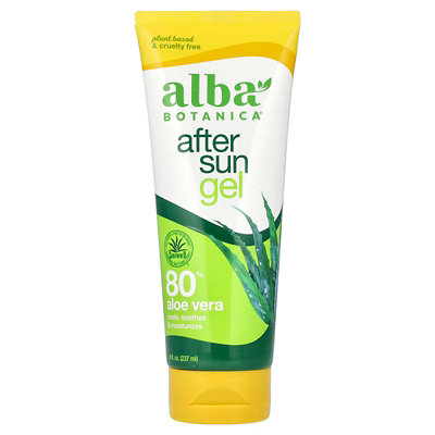 Alba Botanica After Sun Gel, 80 Aloe Vera, 8 fl oz (237 ml) - Image 1