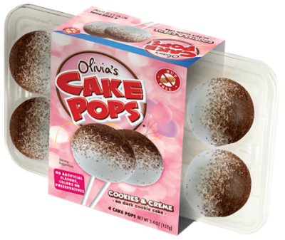 Olivia's Cookies & Cream Cake Pops 4 Count - 12 CT - Image 1