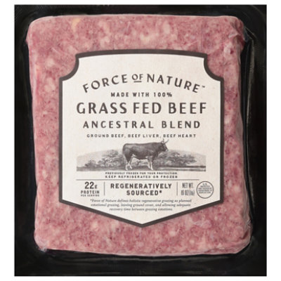 Force Of Nature Ground Beef Ancestral Blend Grass Fed 16 Oz - 16 OZ - Image 1