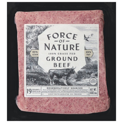 Force Of Nature 80percent Lean Ground Beef Grass Fed 16 Oz - 16 OZ - Image 1