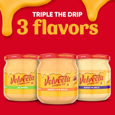 Velveeta Queso Con Salsa Cheese Dip, 15 Oz Jar - 15 OZ - Image 1