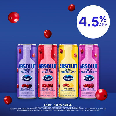 Absolut Vodka Ocean Spray Cocktail Variety 12-355 Ml - 12-355ML - Image 5