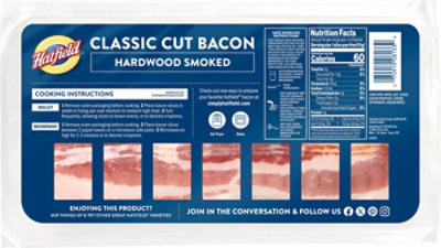 Hatfield Classic Cut Bacon Hardwood Smoked 16 Oz - 16 OZ - Image 5