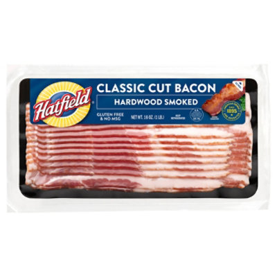 Hatfield Classic Cut Bacon Hardwood Smoked 16 Oz - 16 OZ - Image 1