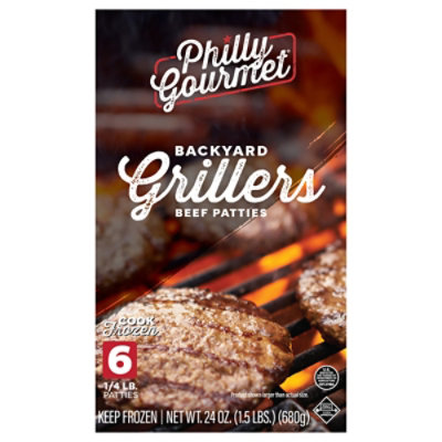 Philly Gourmet Backyard Grillers Beef Patties 24 Oz - 24 OZ - Image 1