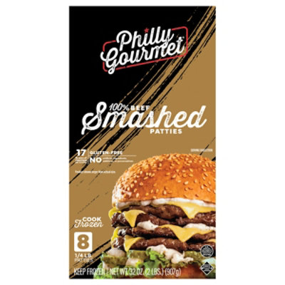 Philly Gourmet Beef Smashed Patties - 32 OZ - Image 1