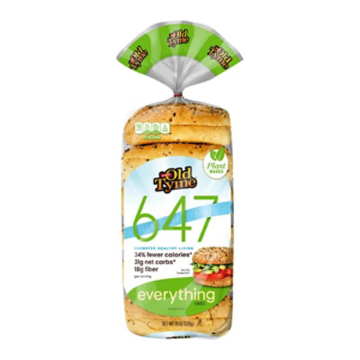 Schmidt Old Tyme 647 Everything Bagel Bread Low Calorie Bread - 6 Count - Image 2