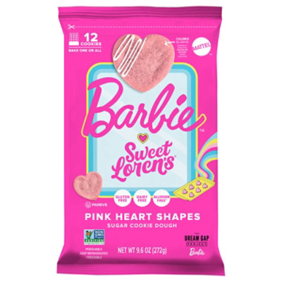 Sweet Lorens Barbie Pink Heart Shapes Sugar Cookie Dough 9.6oz - 9.6 OZ - Image 2