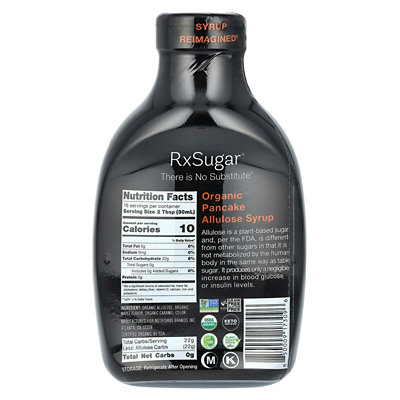 RxSugar Organic Pancake Allulose Syrup, 16 fl oz (473 ml) - Image 2