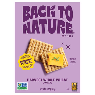 Back To Nat Crackers Harvest Wheat 7oz - 7 OZ - Image 1