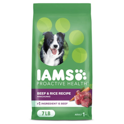 IAMS Proactive Health Beef and Rice Recipe Adult Dry Dog Food - 7 Lb - Image 1