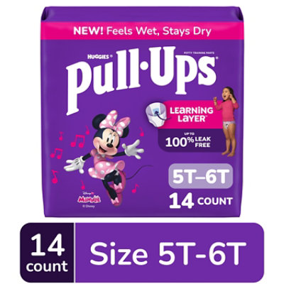 Pull-Ups Potty Training Underwear for Girls Size 5T to 6T - 14 Count